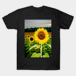 SUNFLOWER FIELD AT DAWN T-Shirt